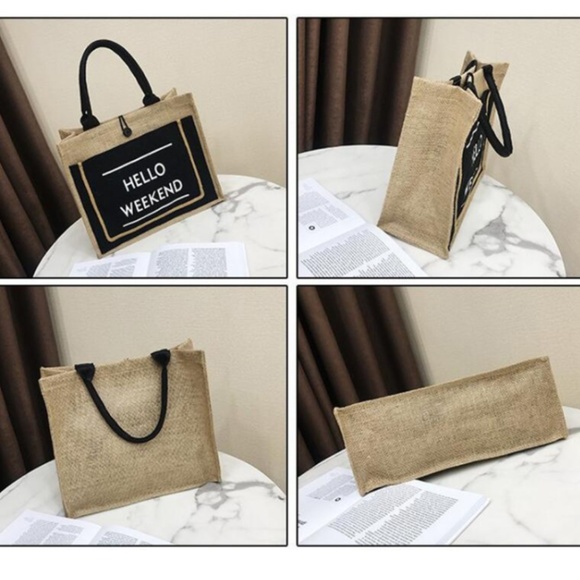 Hello Weekend Mode- Tassel Linen Shoulder Bag - Picture 7 of 8